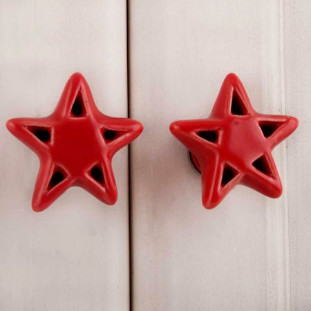 Red Star Ceramic Knob